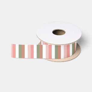 Ruban En Satin Grandes Tailles Roses, Vertes Et Brown