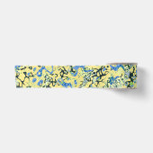 Ruban En Satin Graphisme bleu jaune noir pointé Abstraction (Devant)