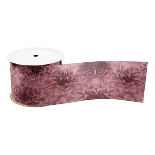 Ruban En Satin Grappe florale Mauve Dahlias