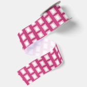 Ruban En Satin Gras clair rose et blanc Funky Retro (Dos)