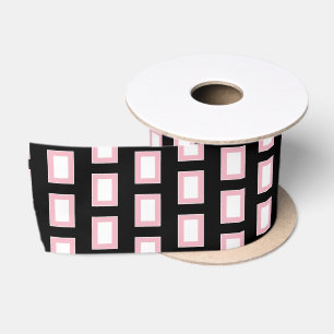 Ruban En Satin Gras noir clair rose et blanc Funky Retro