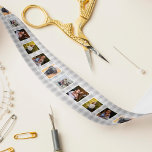 Ruban En Satin Gray & White Buffalo Plaid Photo<br><div class="desc">Add festive personalized charm to all your holiday gifts with this cool rustic light grey and white buffalo plaid patterned ribbon. Personalize with 5 different photos arranged in a repeating layout.</div>