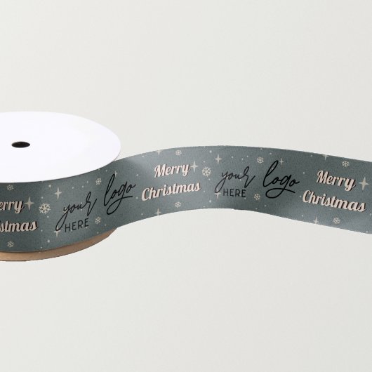 Ruban En Satin Green Christmas Business Logo de vacances