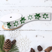 Ruban En Satin Green Christmas Stars Service d'entretien de la pe