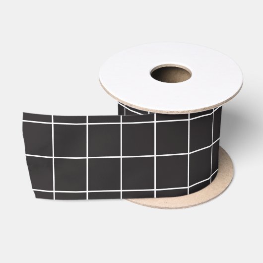 Ruban En Satin Grille noire (Bobine)