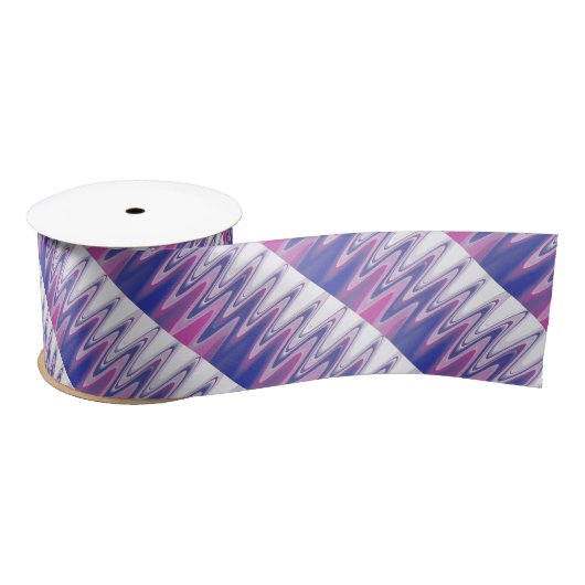 Ruban En Satin gris bleu Fuchsia (Bobine)