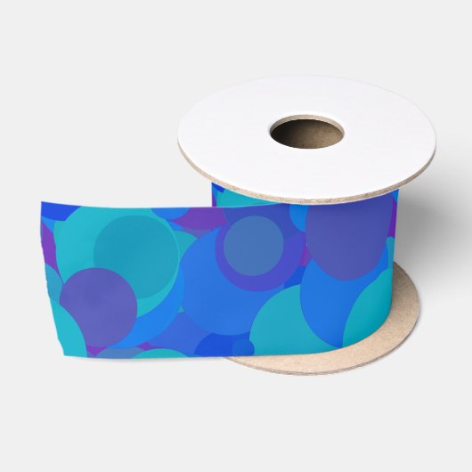 Ruban En Satin Gros billes bleus (Bobine)