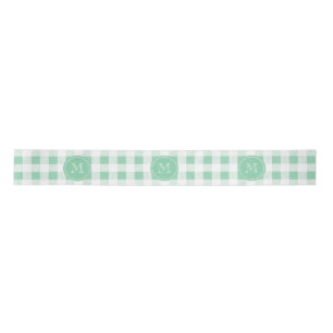 Ruban En Satin Guingan vert et blanc en bon état, votre