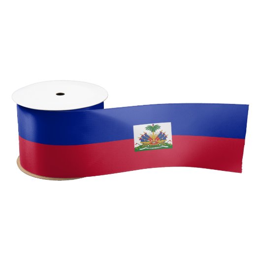 Ruban En Satin Haïti Drapeau Satin Ribbon (Bobine)