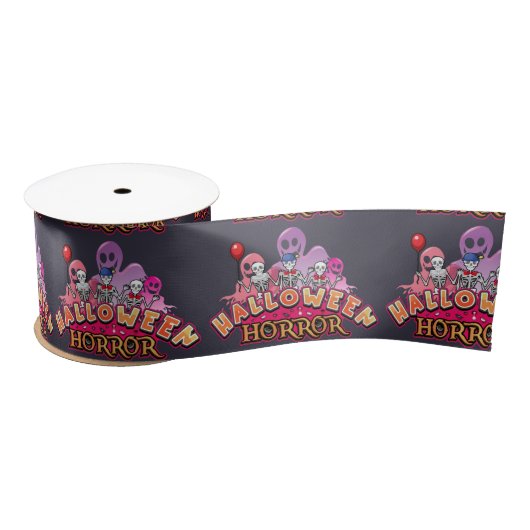 Ruban En Satin Halloween Clowns effrayants Horreur (Bobine)