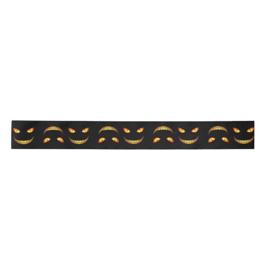 Ruban En Satin Halloween noir effrayant (Devant)