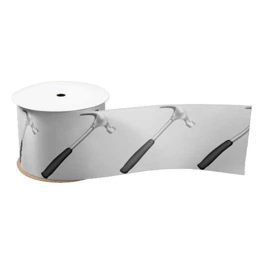 Ruban En Satin Hammers On White Background (Bobine)