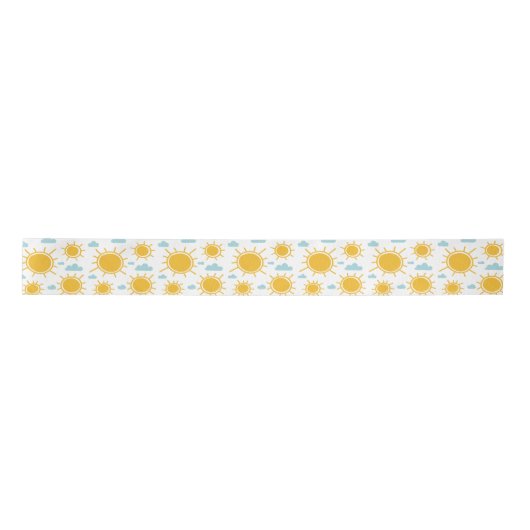 Ruban En Satin Hand Drawn Summer Sun Pattern (Devant)