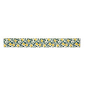 Ruban En Satin Hand-painted style Bright Yellow Lemon Patterned (Devant)