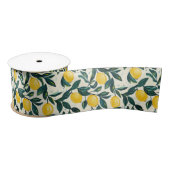 Ruban En Satin Hand-painted style Bright Yellow Lemon Patterned (Bobine)