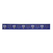Ruban En Satin Hanoukka Gold Menorah grand Motif élégant (Devant)