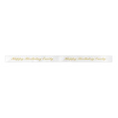 Ruban En Satin Happy Birthday Custom Name Gold Script (Devant)