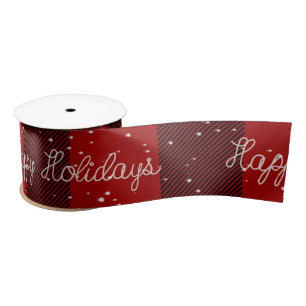 Ruban En Satin Happy Holidays Rope Texte et Snowflakes