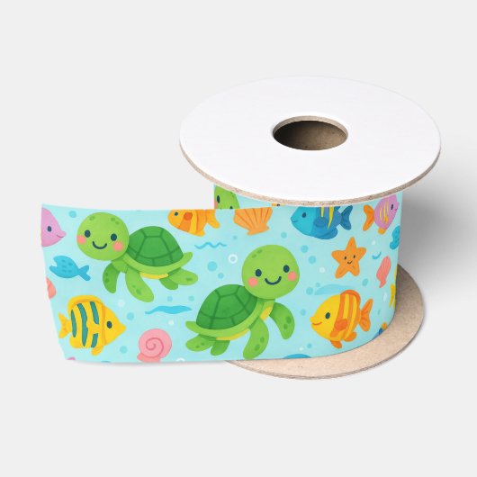 Ruban En Satin Hawaii heureux honu (Bobine)