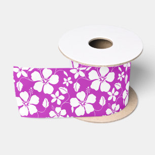 RUBAN EN SATIN HAWAIIAN HULA (HIBISCUS) BERRY SATIN RIBBON