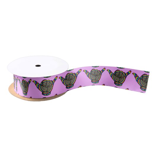 Ruban En Satin Hawaiian Shaka Psychedelic Thunder_Cove (Bobine)