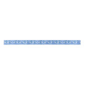 Ruban En Satin Héron bleu tropical avec Motif de fleurs (Devant)