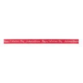 Ruban En Satin Heureuse Sainte-Valentin Rouge blanc Nom du script (Devant)