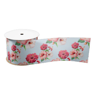Ruban En Satin Hibiscus tropicaux Floral hawaïen personnalisable