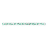 Ruban En Satin Hiboux lunatiques turquoises (Devant)