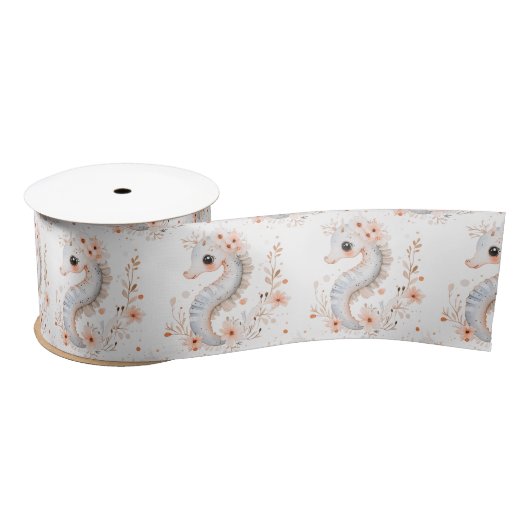 Ruban En Satin Hippocampe mignon (Bobine)