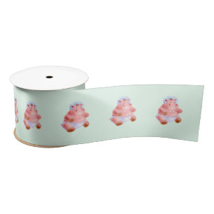 Ruban En Satin Hippopotame heureux de bébé