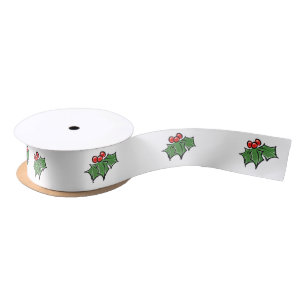 Ruban En Satin Holly Feuilles, Holly baies, fun vacances botaniqu