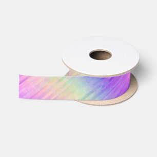 Ruban En Satin holo arc-en-ciel rayure :