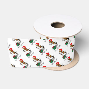 Ruban En Satin Hound de Noël Père Noël Basset (trois couleurs 1)