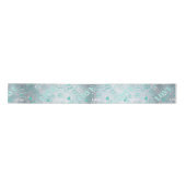 Ruban En Satin Hugs and Kisses Word Cloud Turquoise ID286 (Devant)