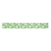 RUBAN EN SATIN HULA HAÏIENNE (HIBISCUS) LIME SATIN RIBBON (Devant)