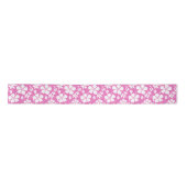 RUBAN EN SATIN HULA HAÏIENNE (HIBISCUS) ROSE SATIN RIBBON (Devant)