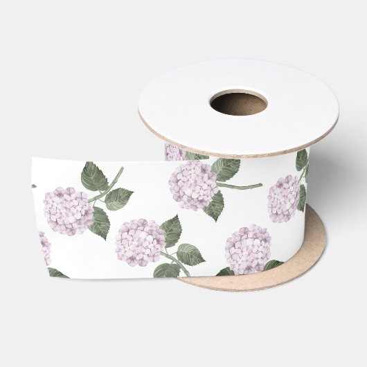 Ruban En Satin Hydrangea Rose Fleurie Florale (Bobine)