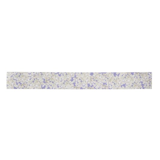 Ruban En Satin Hydrangée Blanche Sur Pastel Purple (Devant)