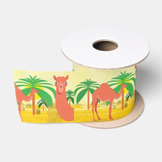 Ruban En Satin Illustration de chameaux (Bobine)
