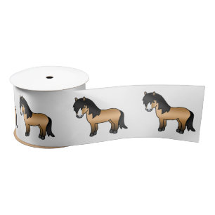 Ruban En Satin Illustration de dessin animé mignon de poney Shetl