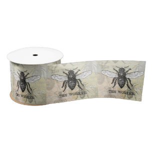 Ruban En Satin Illustration de l'abeille du travailleur vintage