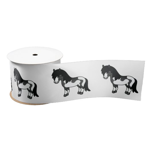 Ruban En Satin Illustration du dessin animé Black Pinto Shetland  (Bobine)