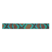 Ruban En Satin Impression Brown et Turquoise de serpent (Devant)