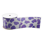 Ruban En Satin Impression dalmate violet et blanche (Bobine)