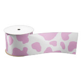 Ruban En Satin Impression de vache rose (Bobine)