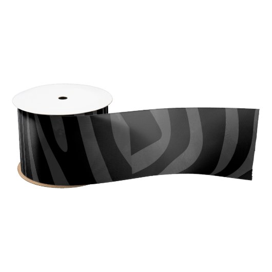 Ruban En Satin Impression noire et grise Zebra (Bobine)