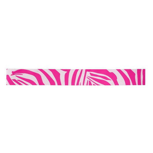 Ruban En Satin Impression zèbre rose (Devant)