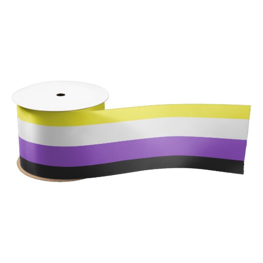 Ruban En Satin Indicateur Enby (Pride non binaire) (Bobine)