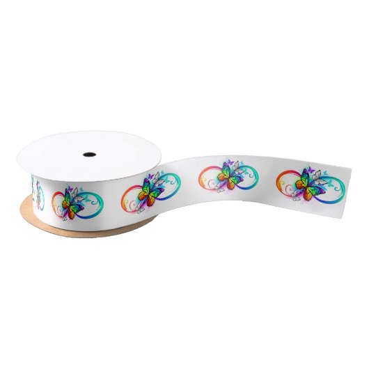 Ruban En Satin Infini lumineux avec papillon arc-en-ciel (Bobine)
